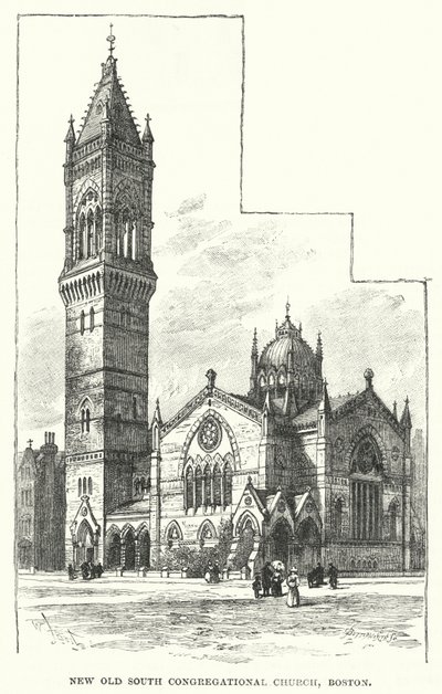 New Old South Congregational Church, Boston av William Henry James after Boot